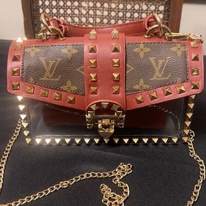 Louis, Up cycled, Cognac and clear w/removal pouch